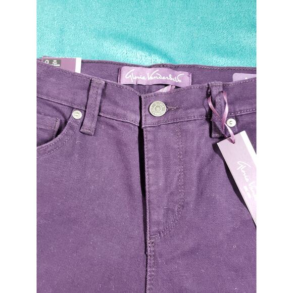Gloria Vanderbilt Jeans Size 4 Petite Womens Purple Amanda Slimming Straight NWT - Picture 8 of 16